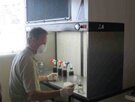 Production Manager Ian Perry working with fungal cultures